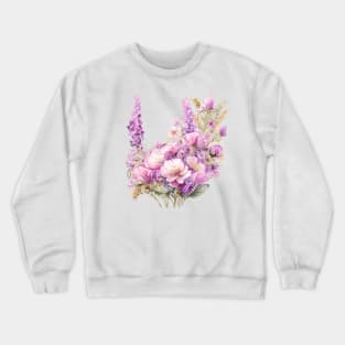 Beautiful Purple and Pink Wildflowers meadow, Lavender Flowers Violet Wildflowers garden Crewneck Sweatshirt